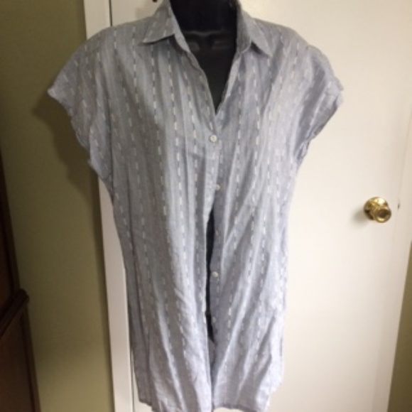 Solitaire Swim Button Down Tunic Cover Up S - Picture 2 of 5